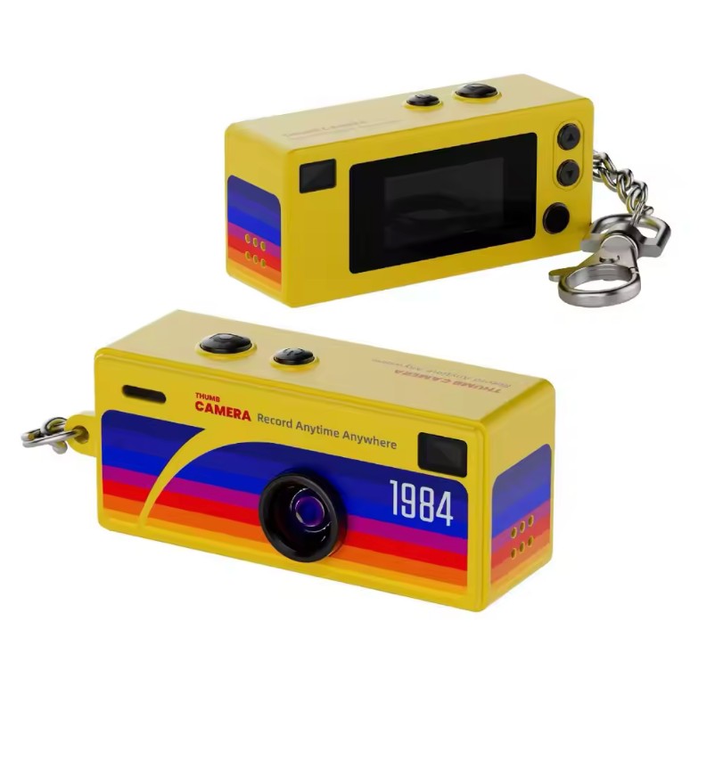 Mini Retro CCD Keychain Camera (1080P HD & Selfie Flip Lens)