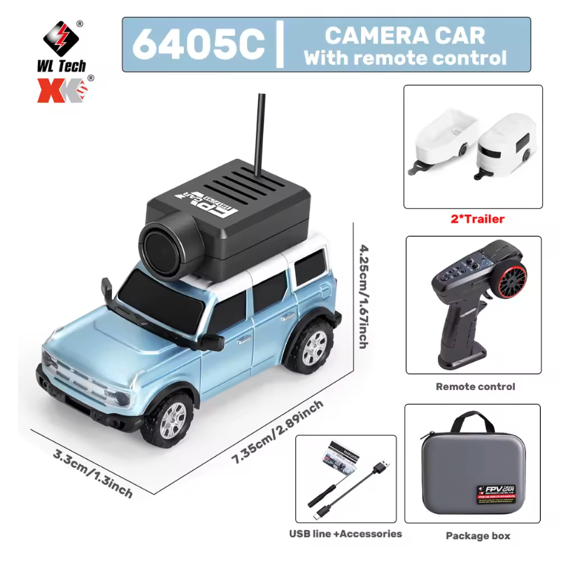 1/64 Mini FPV RC Car with 720P HD Live Video Camera