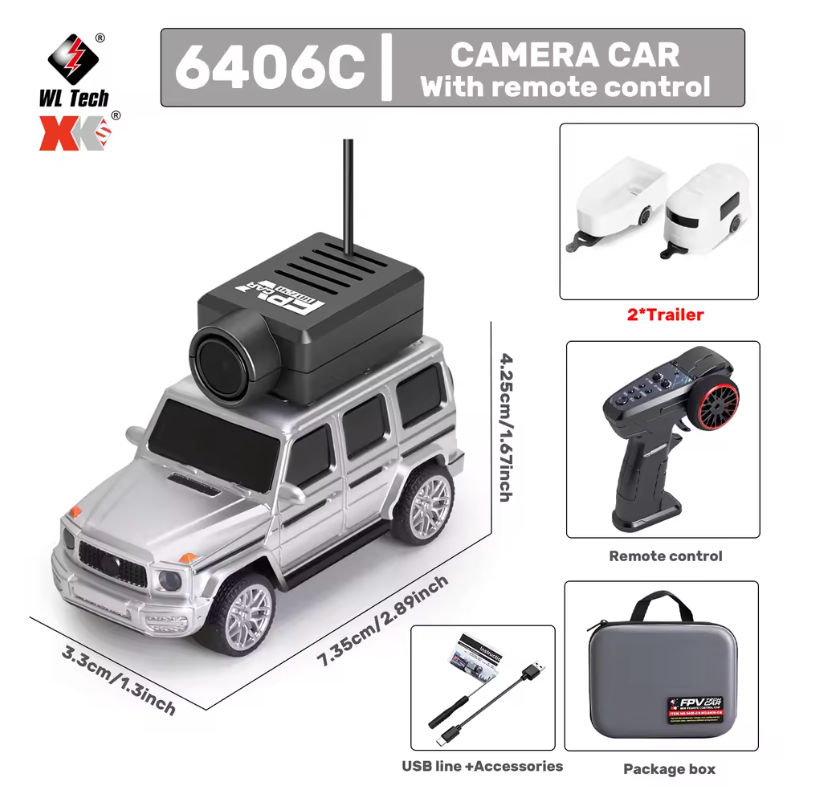 1/64 Mini FPV RC Car with 720P HD Live Video Camera