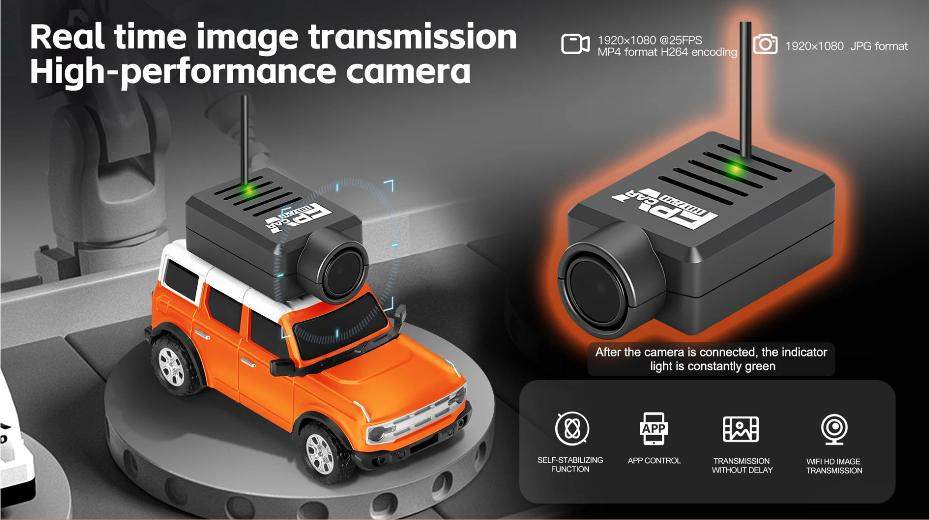 1/64 Mini FPV RC Car with 720P HD Live Video Camera