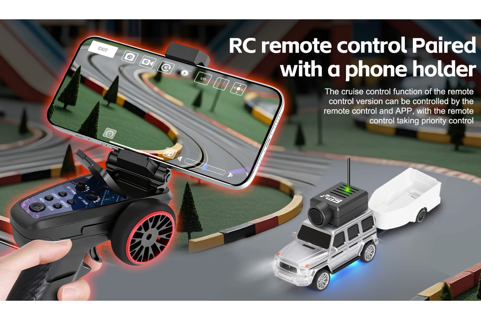 1/64 Mini FPV RC Car with 720P HD Live Video Camera