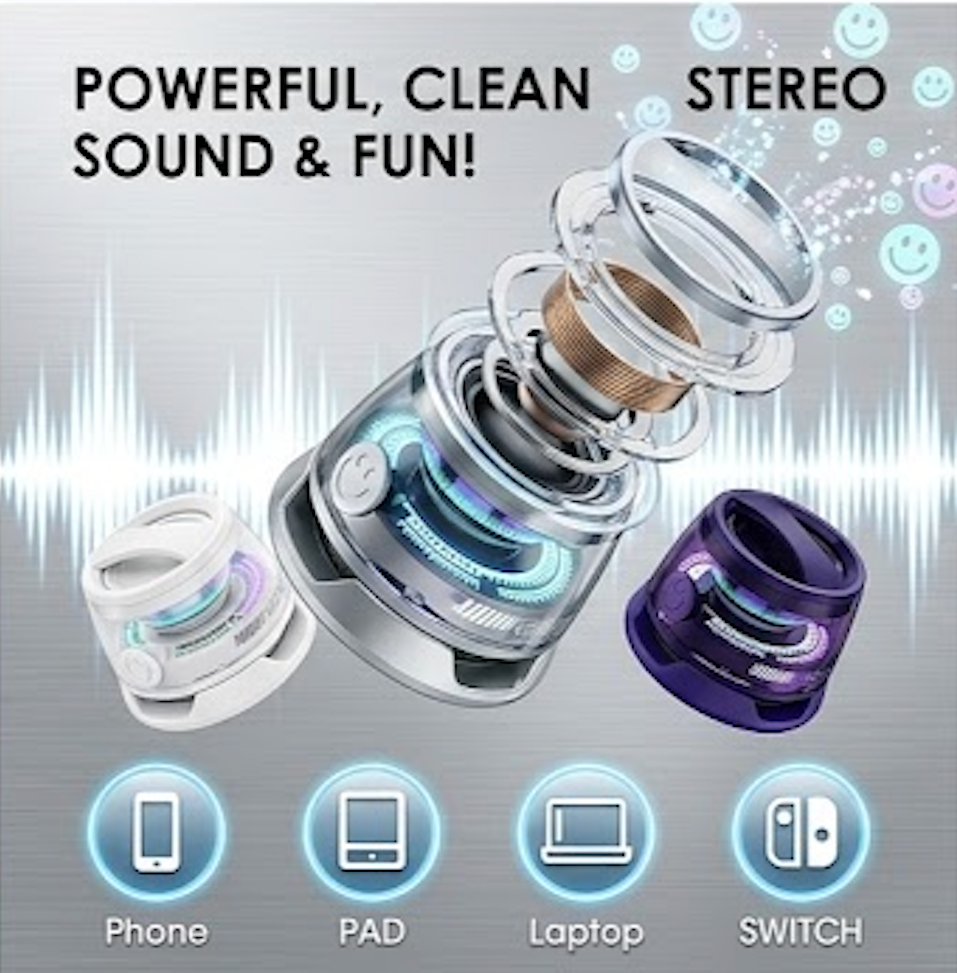 Portable Bluetooth Speaker with RGB Lights & Phone Stand