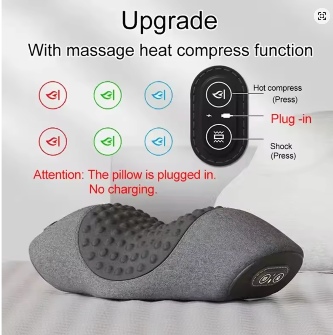 Orthopedic Neck Massager Pillow with Heat & Traction