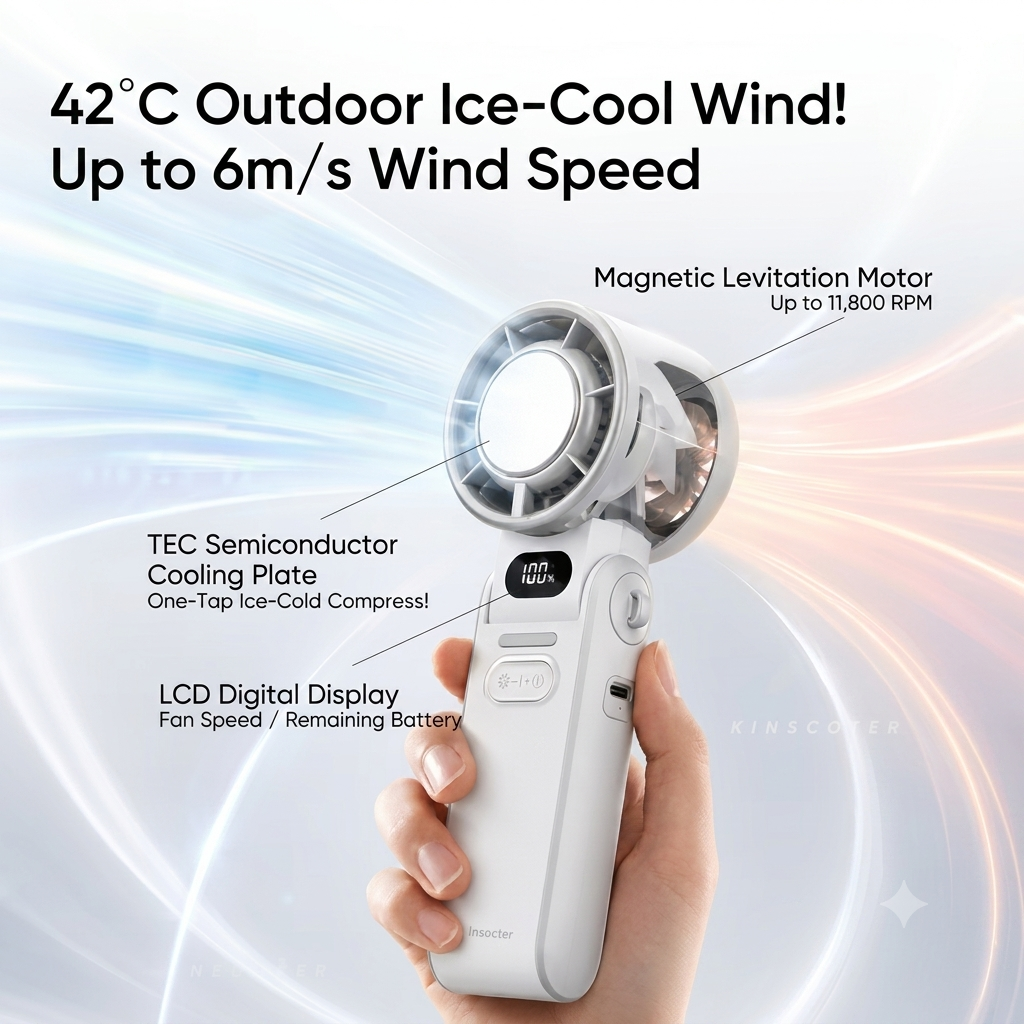 Ice-Cooling Pocket Turbo Fan with 18°C Chill Plate