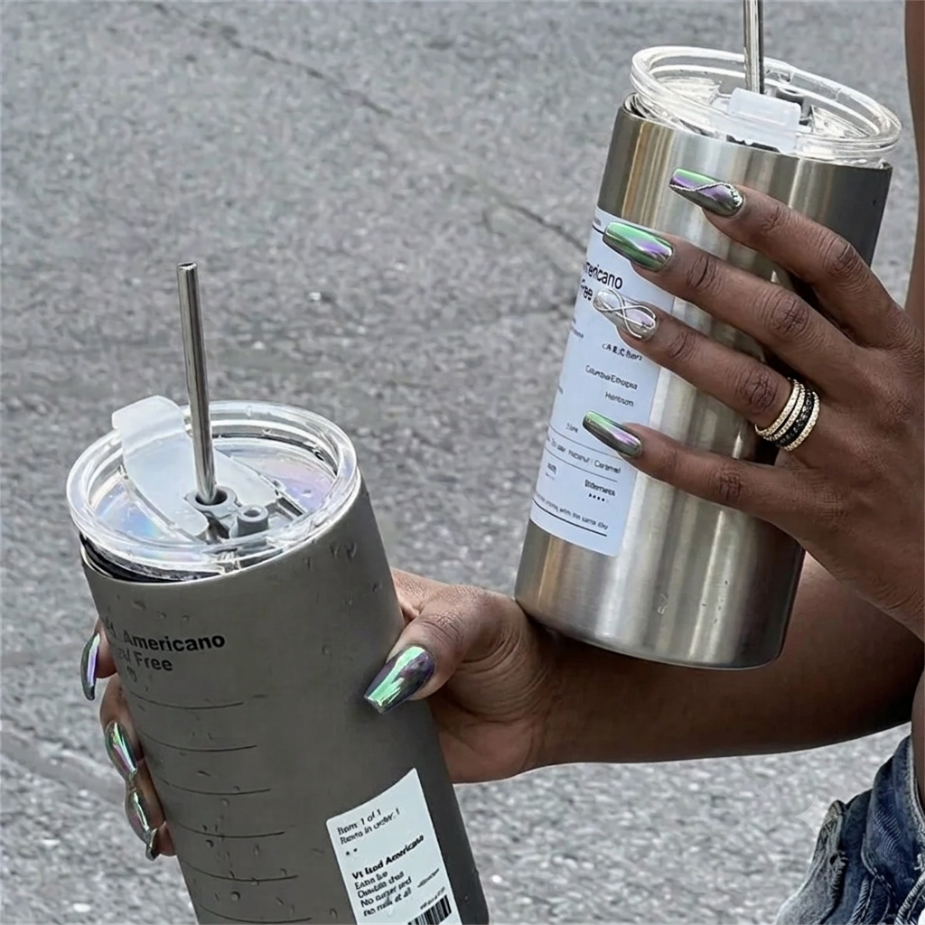 Chic Compact Stainless Steel Thermos (600ml)