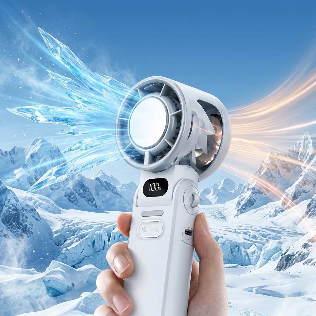 Ice-Cooling Pocket Turbo Fan with 18°C Chill Plate
