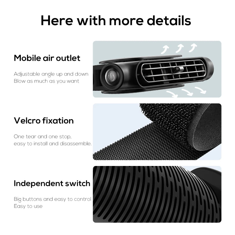 Dual-Turbine Car Seat Headrest Cooling Fan (3-Speed Adjustable)