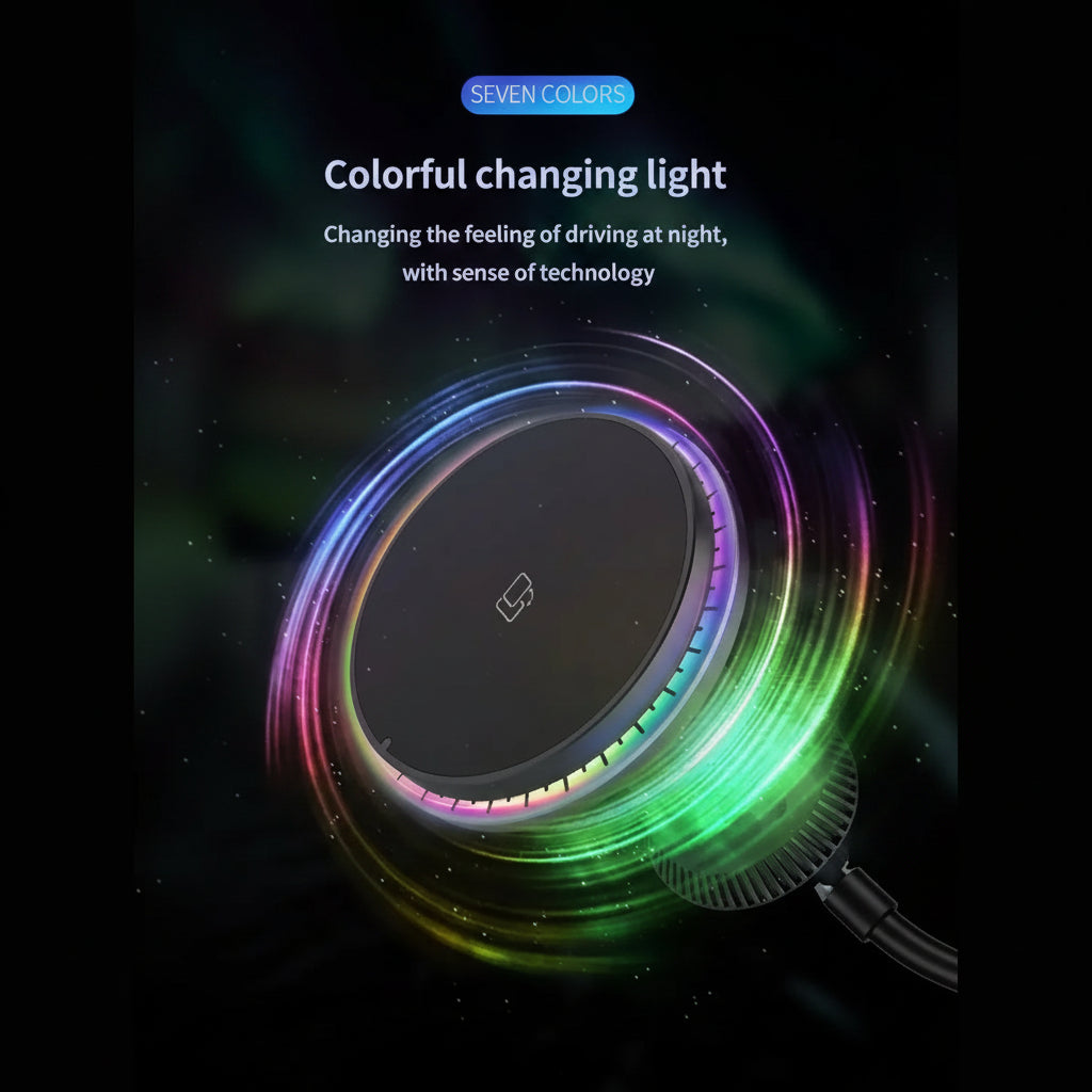 15W MagSafe Car Mount & RGB Fast Charging Station