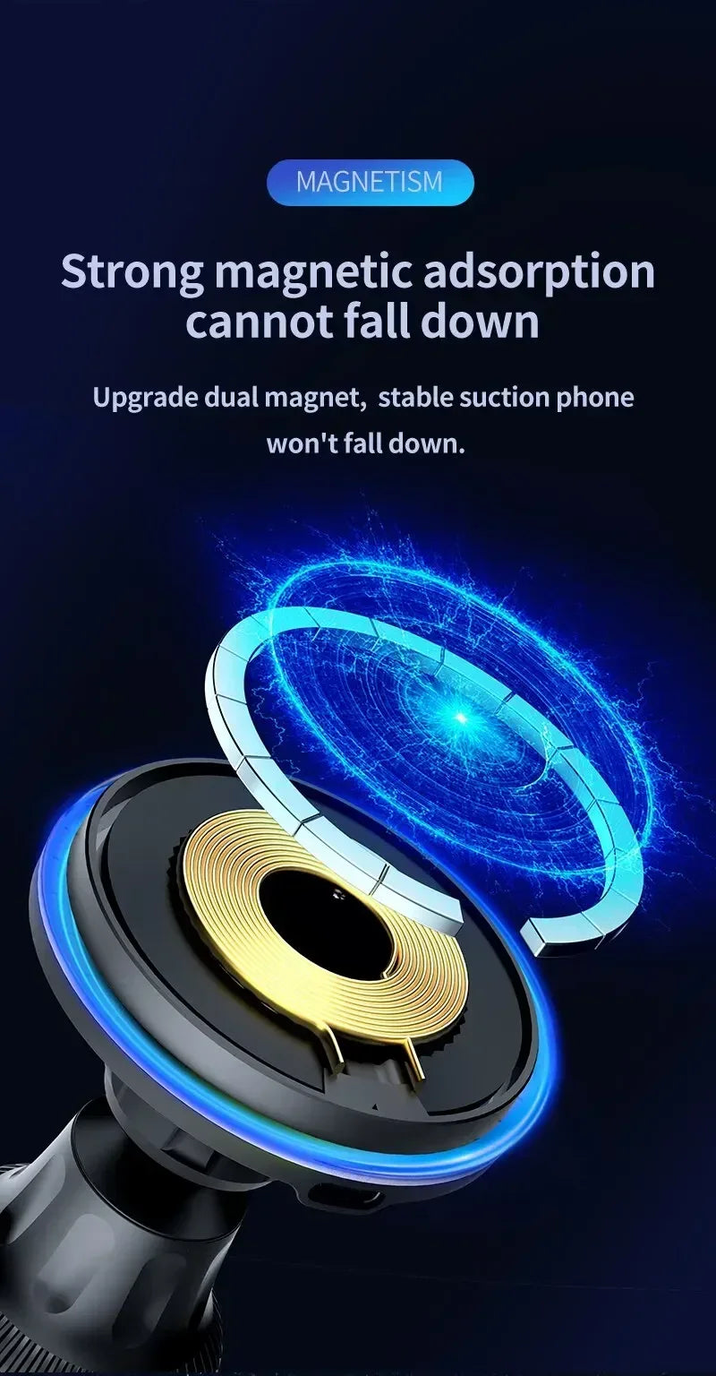 15W MagSafe Car Mount & RGB Fast Charging Station
