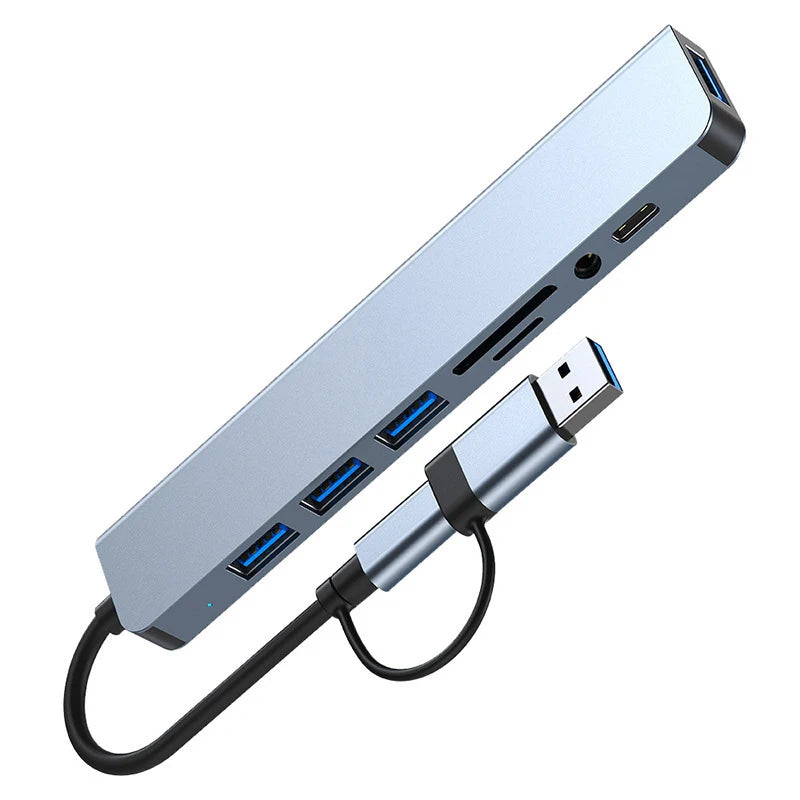 7-in-1 Dual USB-C & USB-A Smart Docking Station Hub