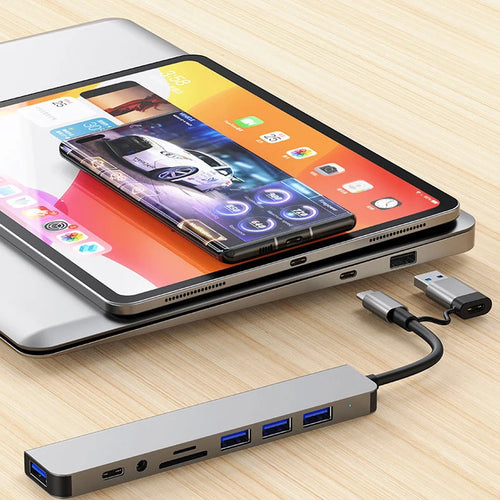 7-in-1 Dual USB-C & USB-A Smart Docking Station Hub