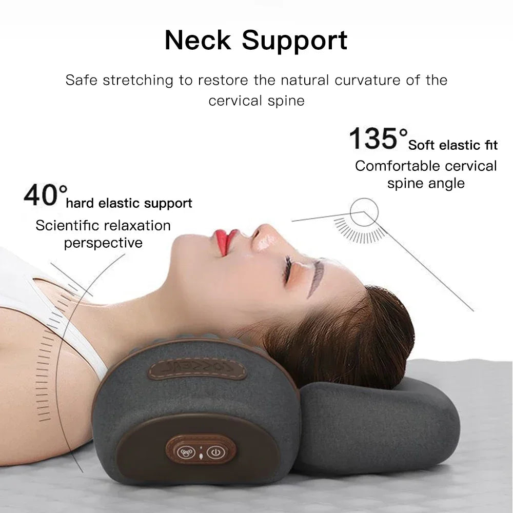 Orthopedic Neck Massager Pillow with Heat & Traction