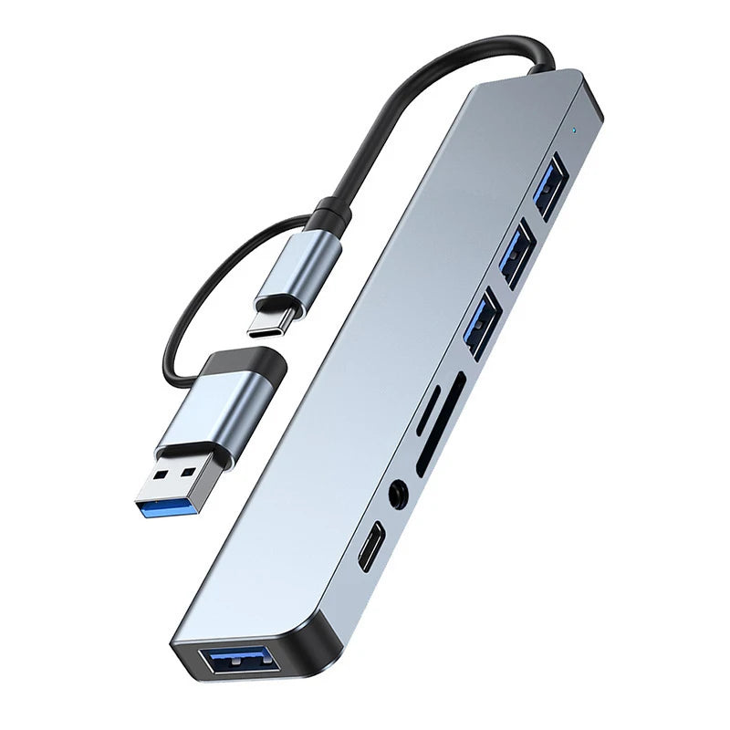 7-in-1 Dual USB-C & USB-A Smart Docking Station Hub