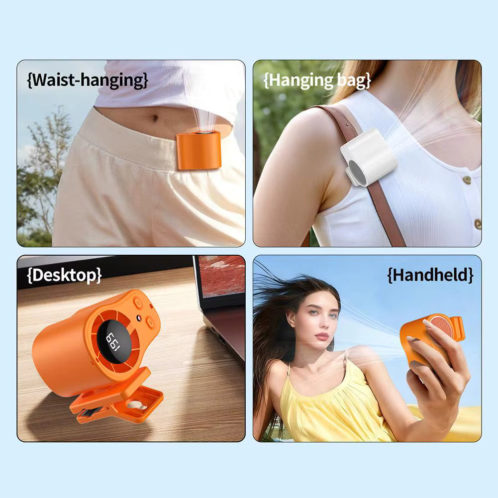 Car Clip on Cooling Fan with LED Display 4-in-1