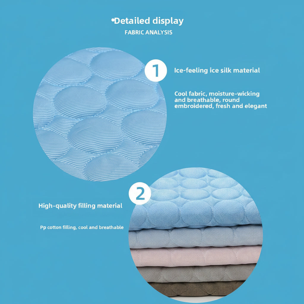 Summer Pet Cooling Mat – Washable Ice Silk Bed Cushion