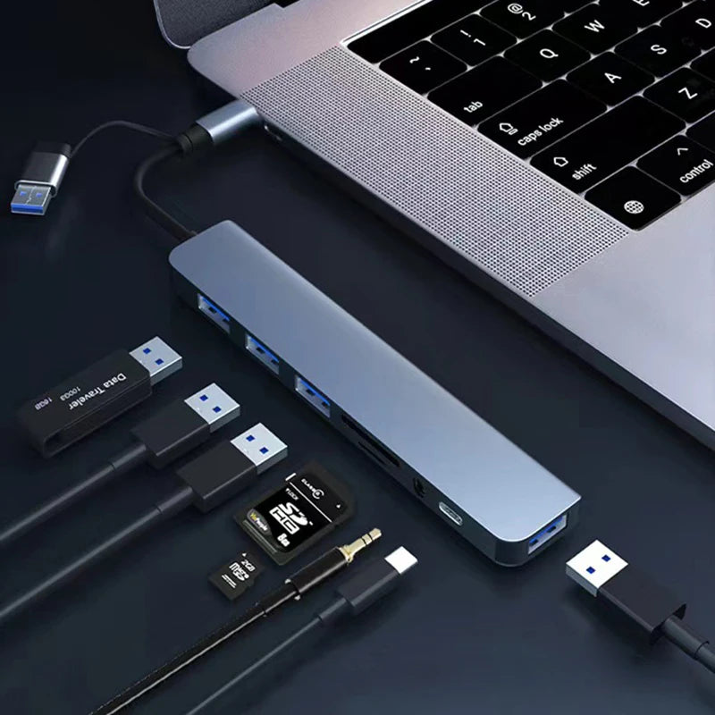 7-in-1 Dual USB-C & USB-A Smart Docking Station Hub
