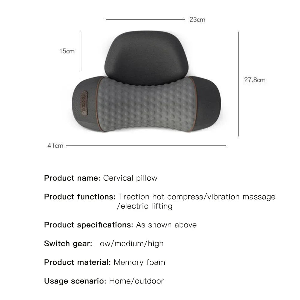 Orthopedic Neck Massager Pillow with Heat & Traction