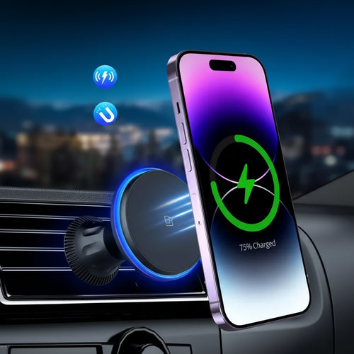 15W MagSafe Car Mount & RGB Fast Charging Station