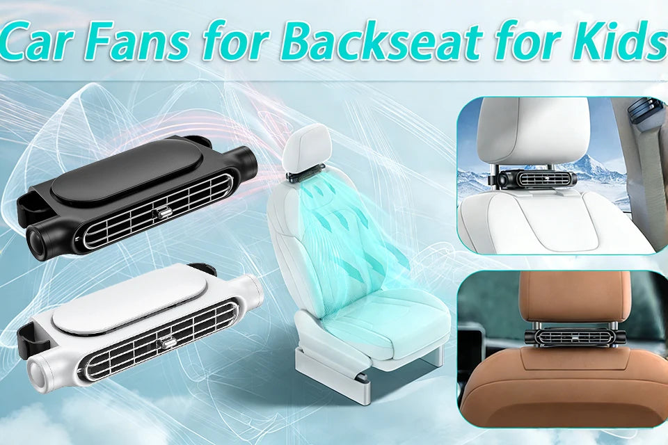 Dual-Turbine Car Seat Headrest Cooling Fan (3-Speed Adjustable)
