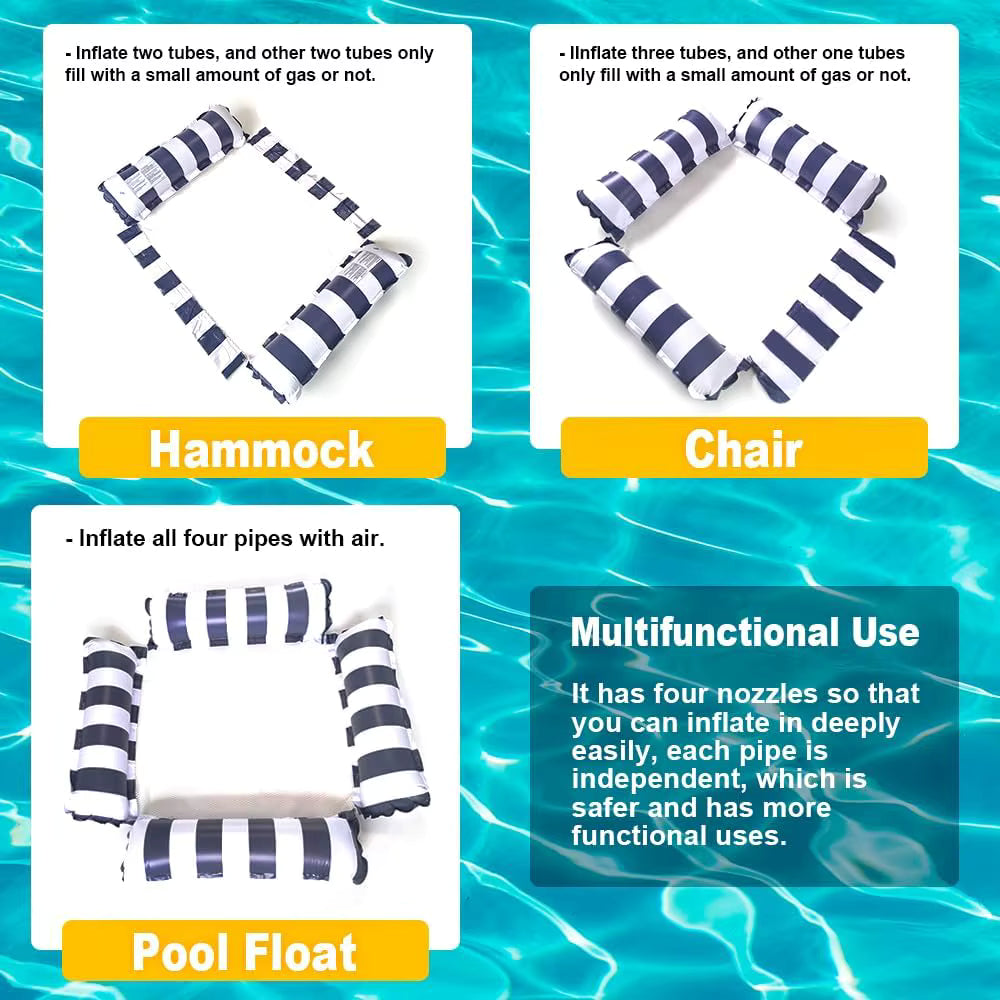 Foldable Inflatable Pool Float Hammock (125cm x 70 cm)