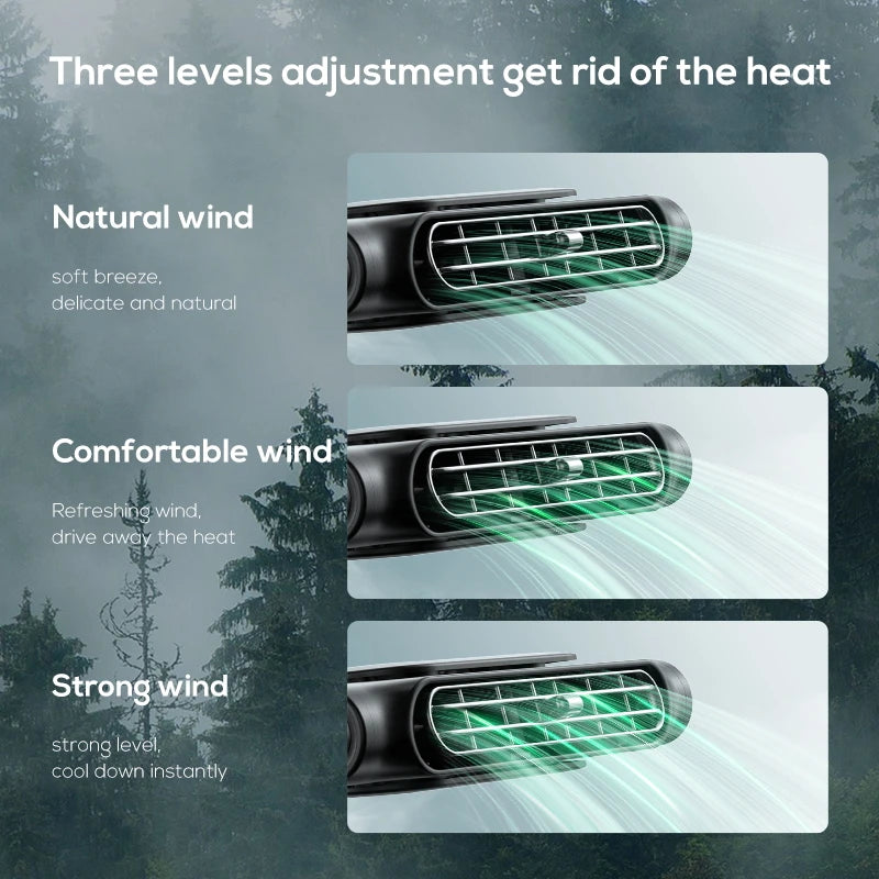 Dual-Turbine Car Seat Headrest Cooling Fan (3-Speed Adjustable)
