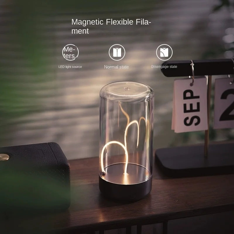 Quantum Wire Magnetic Wireless Table Lamp (Type-C Rechargeable)