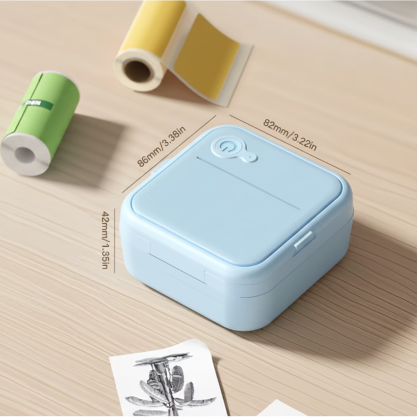 Blue Thermal Printer - Lifestyle Background