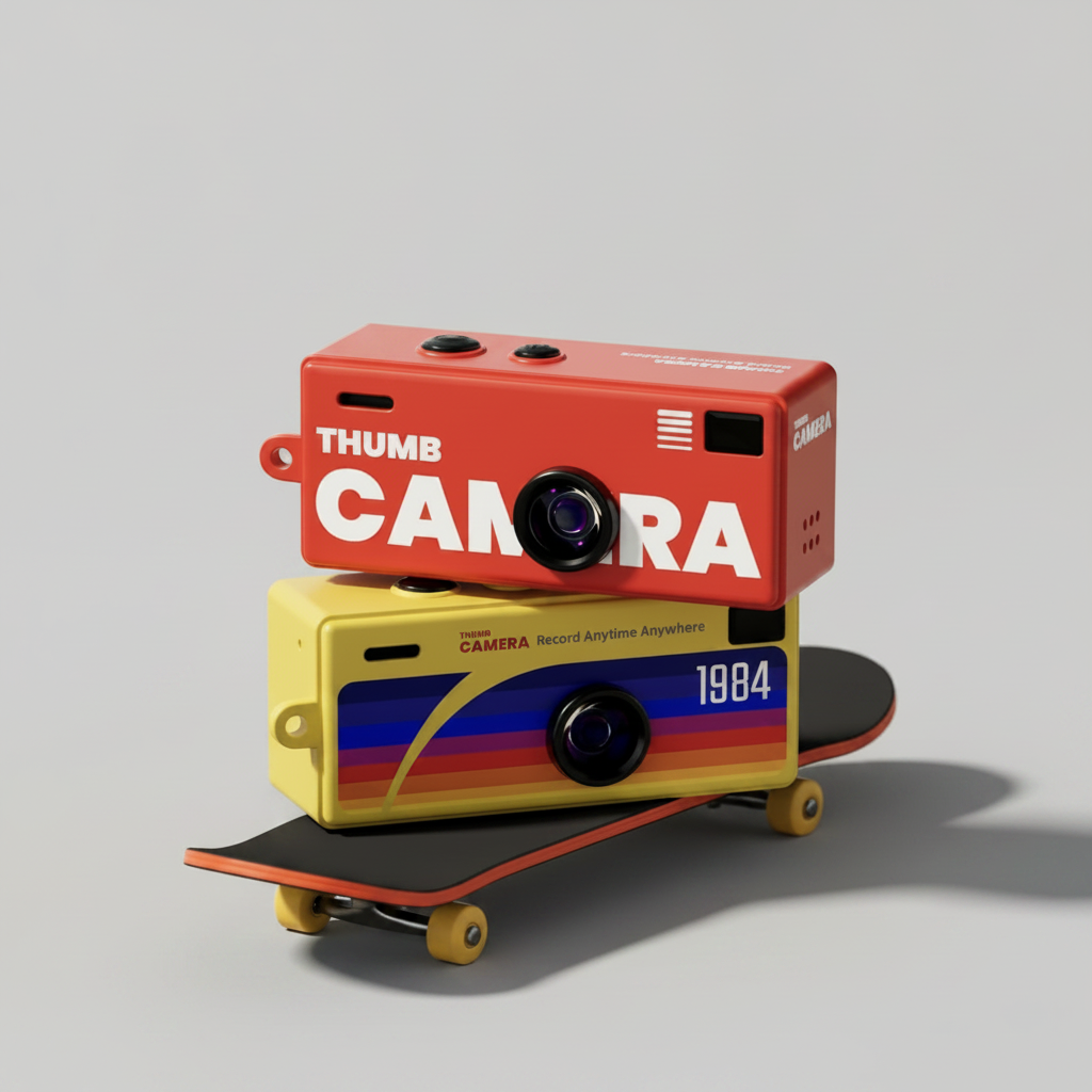 Mini Retro CCD Keychain Camera (1080P HD & Selfie Flip Lens)