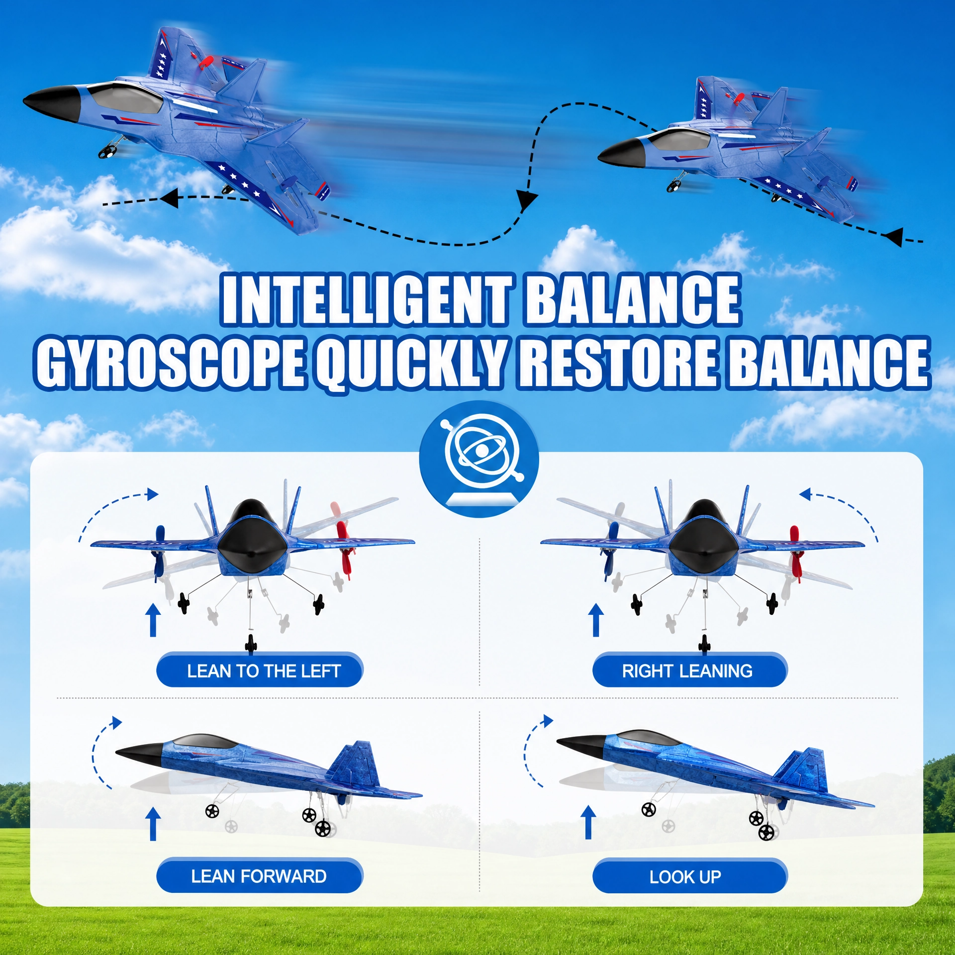 Beginner RC Fighter Jet SU-35 Airplane Easy 2.4GHz Control